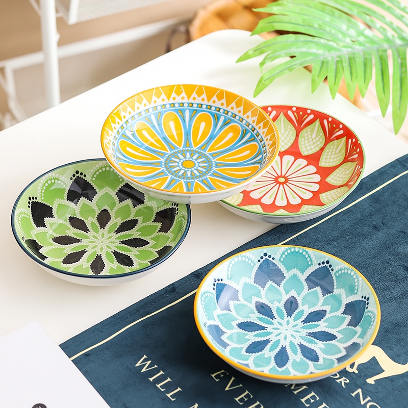 Kitchen Baking Dishes - Assiette en céramique bohème 4 pièces-plat